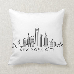NEW YORK Manhatten USA City Skyline Silhouette Kissen