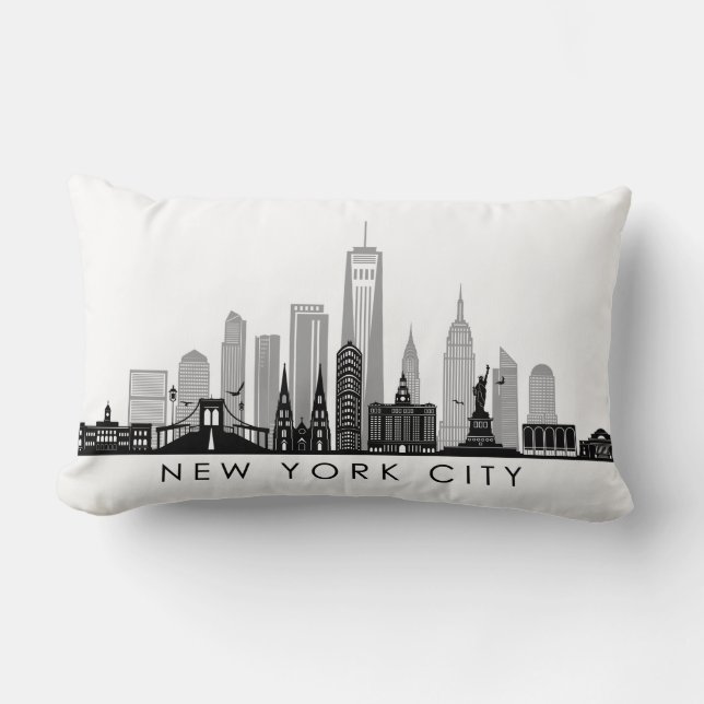 NEW YORK Manhatten USA City Skyline Silhouette Lendenkissen (Vorderseite)