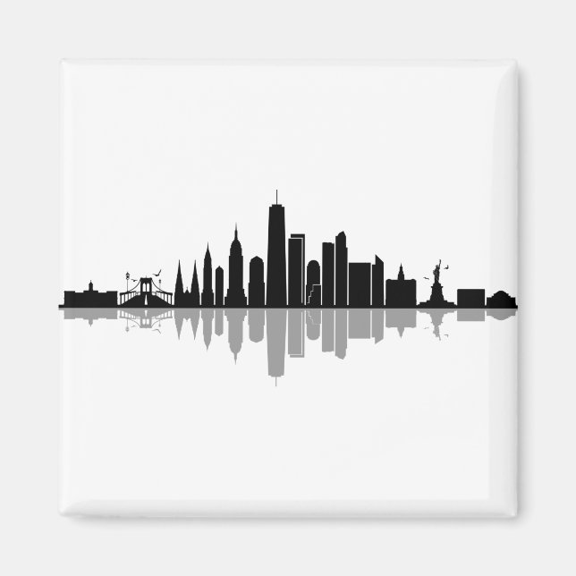 NEW YORK Manhatten USA City Skyline Silhouette Magnet (Vorne)