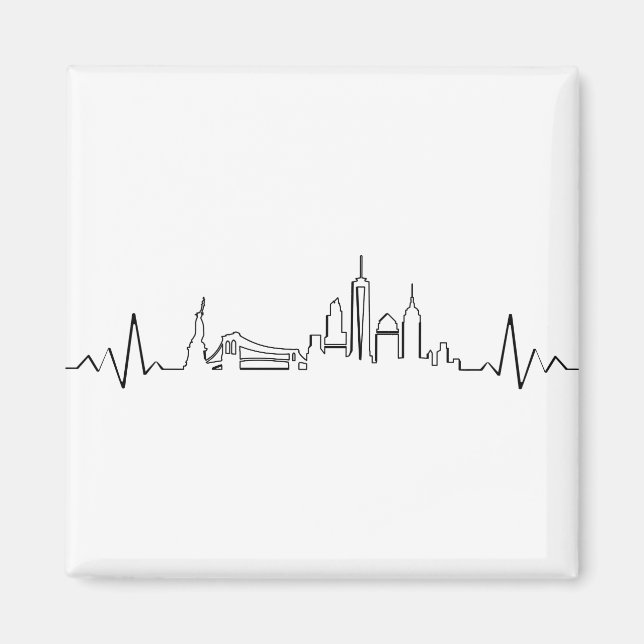 NEW YORK Manhatten USA City Skyline Silhouette Magnet (Vorne)
