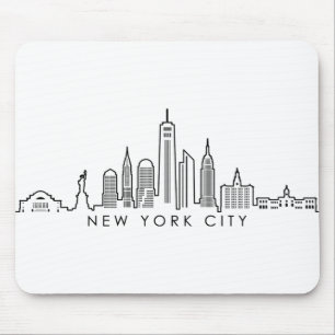 NEW YORK Manhatten USA City Skyline Silhouette Mousepad