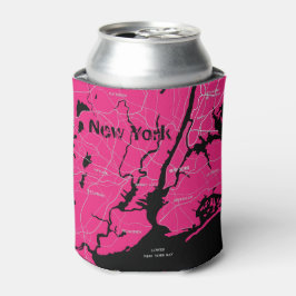 New York Map, Black and Pink Dosenkühler
