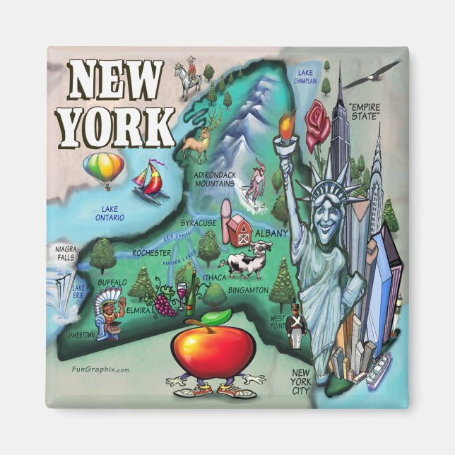 New York Map Magnet (Vorne)