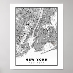 New York Map Poster
