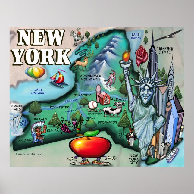 New York Map PRINT Poster (Vorne)