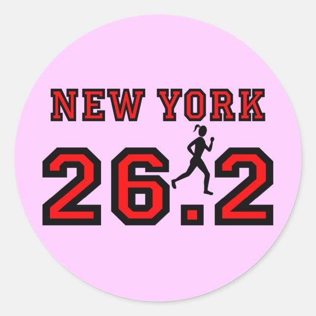 New York Marathon Runder Aufkleber (Vorderseite)