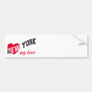 New York meine Liebe Autoaufkleber