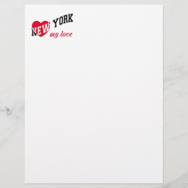 New York meine Liebe Briefbogen (Vorderseite)