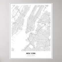 New York Minimalistisch Map Poster