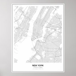 New York Minimalistisch Map Poster