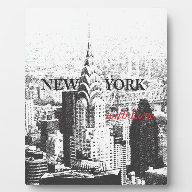 New York mit Liebe Display Plaque Fotoplatte (Vorderseite)