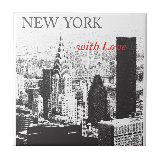 New York mit Liebe Fliese (Vorderseite)