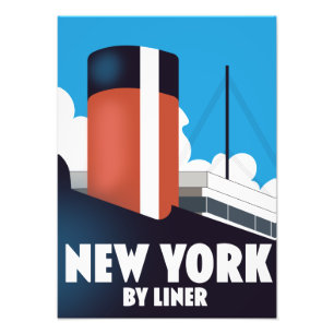 New York mit Linienschiff Fotodruck