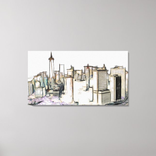 New York Mixed Media Art Leinwanddruck (Vorderseite)