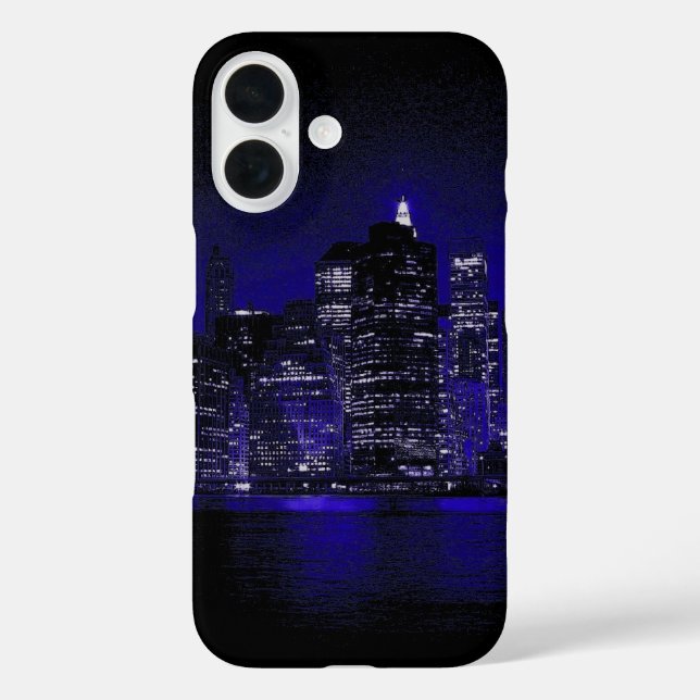 New York nachts iPhone 16 Hülle (Rückseite)