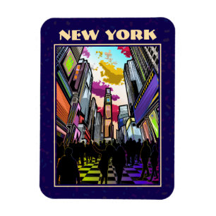 New York Neon Times Square Magnet - NYC City Light