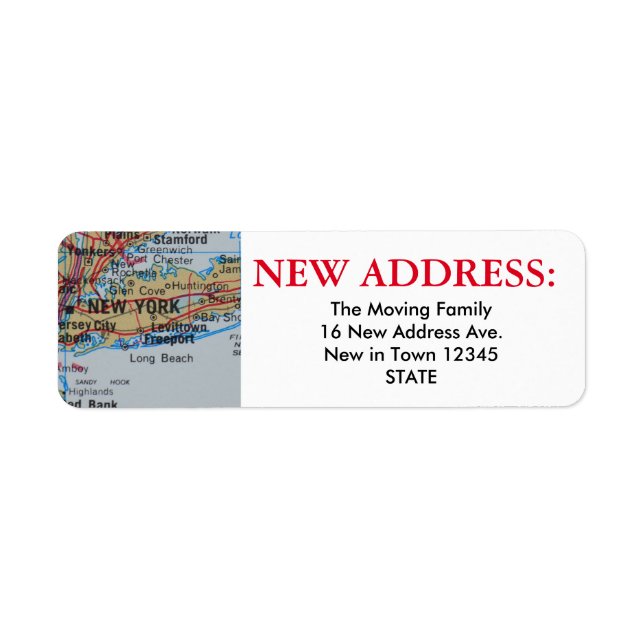 New York New Address Label (Vorne)