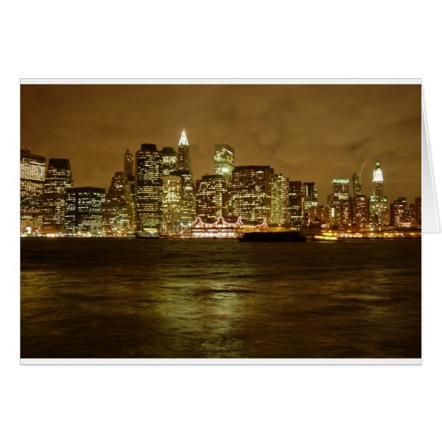 New York Night Card (Vorderseite (Horizontal))