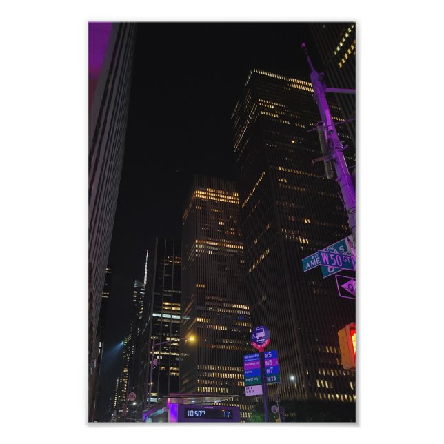 New York Nights – Illuminated Skyline Photography  Fotodruck (Vorne)