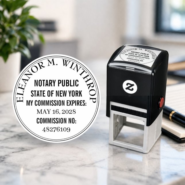 New York Notary Public Round  Permastempel (Von Creator hochgeladen)
