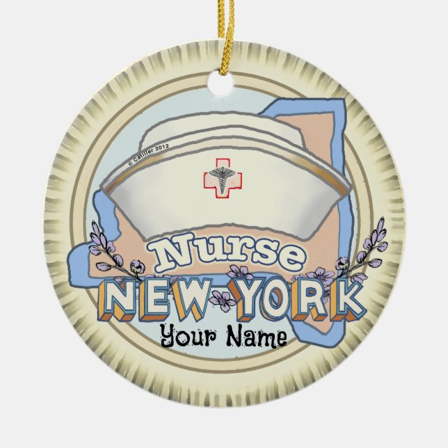 New York Nurse Keramik Ornament (Vorne)