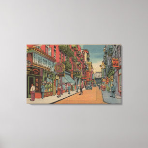 New York, NY - Ansicht von Chinatown-Geschäften Leinwanddruck