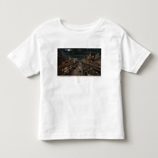New York, NY - Bowery - Nachtszene Kleinkind T-shirt (Vorderseite)
