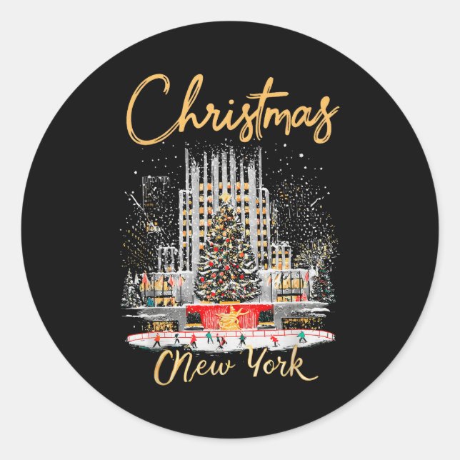 New York Ny Christmas Girl Trip Matching  Runder Aufkleber (Vorderseite)