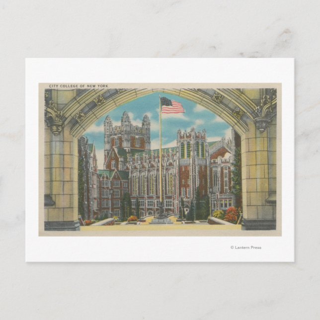 New York, NY - City Uni View Flag Postkarte (Vorderseite)