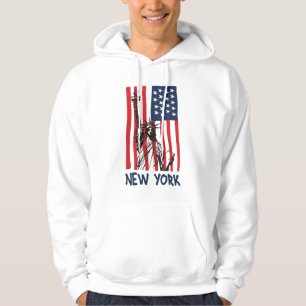 New York NY Freiheitsstatue USA Amerika Flagge Hoodie
