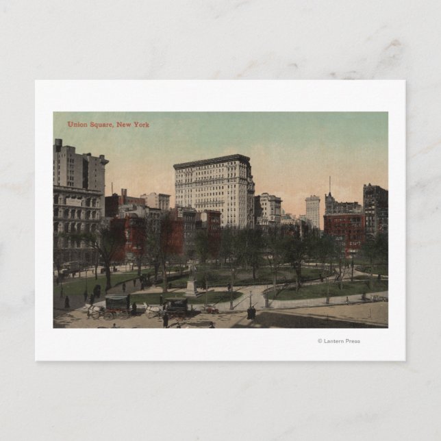 New York, NY - Gewerkschaft Square View, Pferdekar Postkarte (Vorderseite)