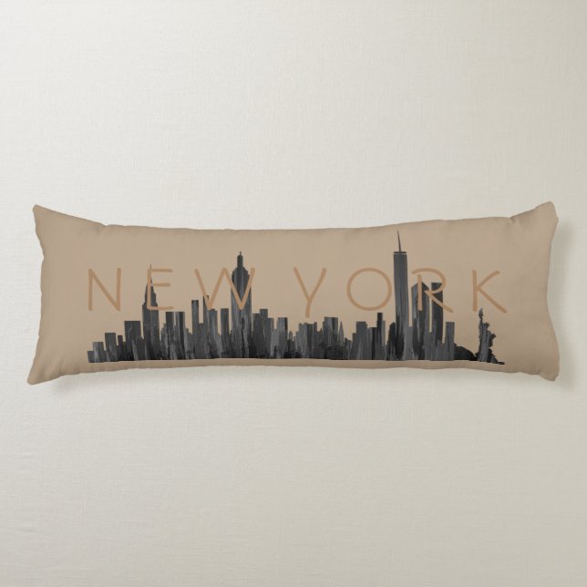 NEW YORK, NY SKYLINE-MALERPINSEL - SEITENSCHLÄFERKISSEN (Vorderseite)