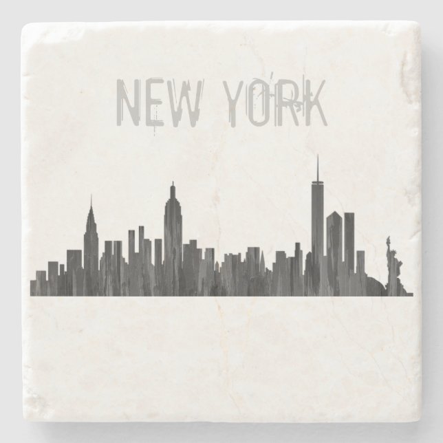NEW YORK, NY SKYLINE-MALERPINSEL - STEINUNTERSETZER (Vorderseite)