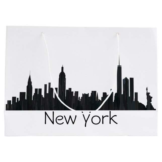 NEW YORK, NY SKYLINE-ÖLE - GROßE GESCHENKTÜTE (Rückseite)