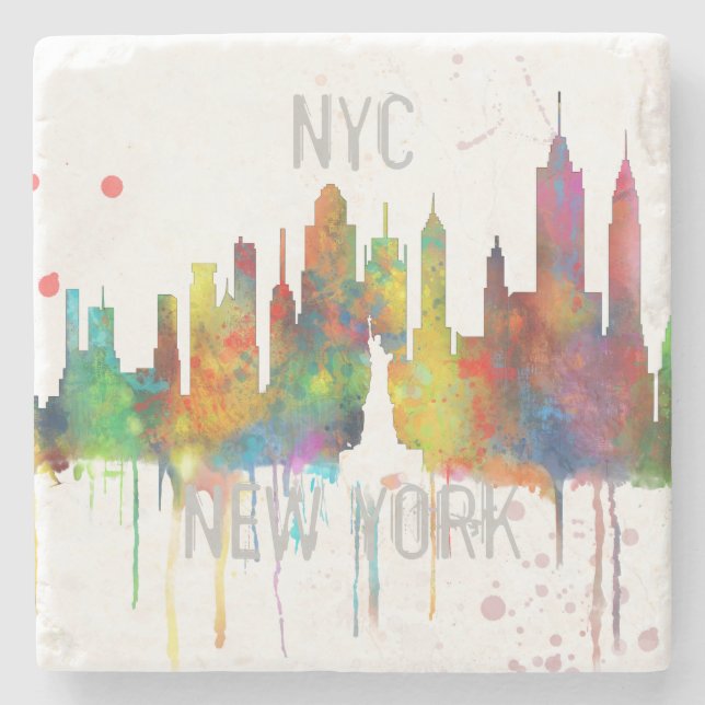 NEW YORK, NY SKYLINE - Stein trinkt Untersetzer (Vorderseite)