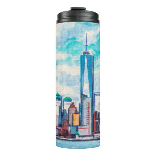 New York, NY, USA. Aussicht auf die Wolkenkratzer  Thermosbecher