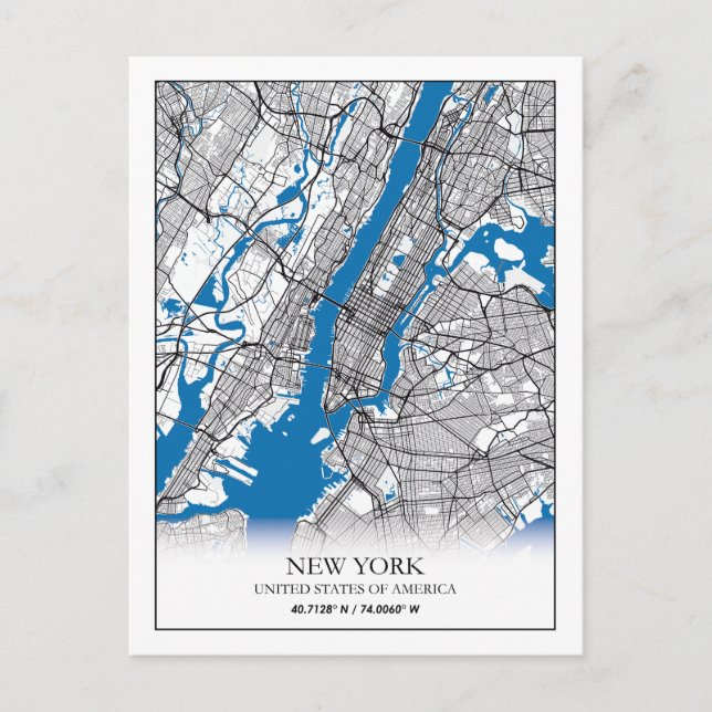 New York NY USA United Staaten Travel City Map Postkarte (Vorderseite)