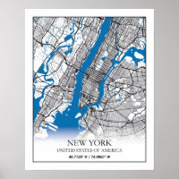 New York NY USA United States Travel City Map
