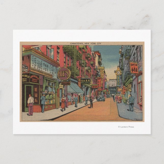 New York, NY - View of Chinatown Shops Postkarte (Vorderseite)