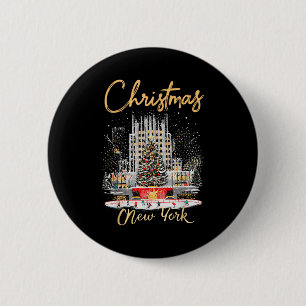 New York Ny Weihnachts-Mädels-Trip-Matching Button
