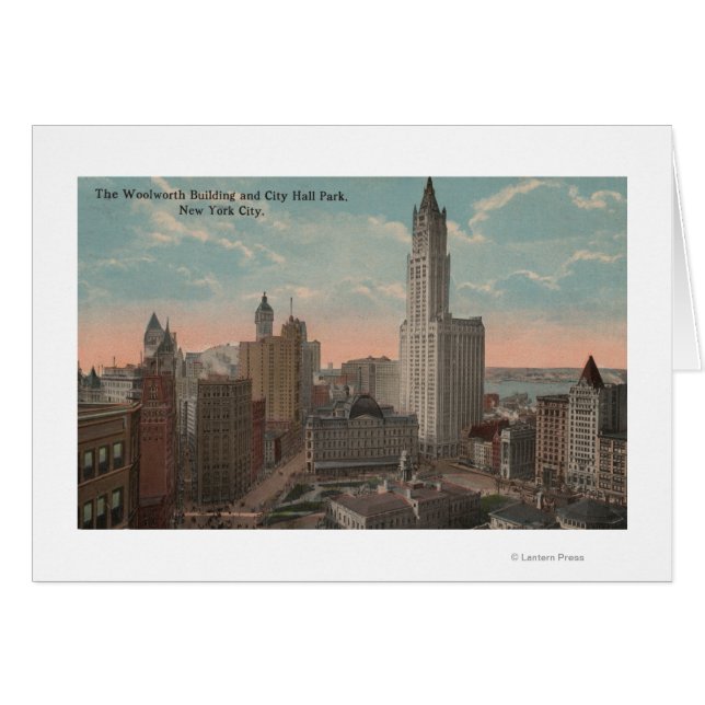 New York, NY - Woolworth Gebäude und City Hall (Vorderseite (Horizontal))