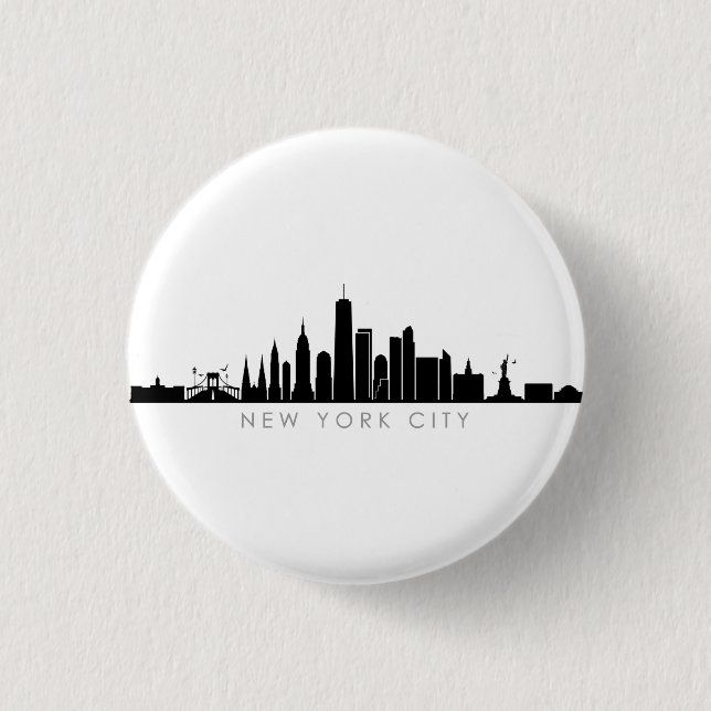 NEW YORK NYC Manhatten USA City Skyline Silhouette Button (Vorderseite)