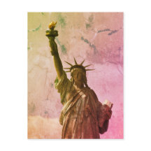 New York NYC Stadt Farbe Vintage Statue Liberté