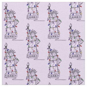 New York NYC Statue Liberty Christmas Chanukah Stoff
