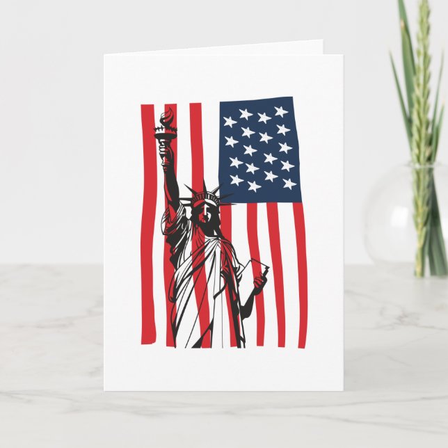 New York NYC Statue of Liberty USA America Flag Karte (Vorderseite)
