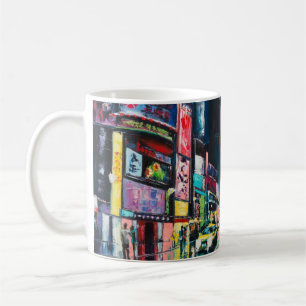 "New York" Ölgemälde, eine Nachtansicht von New Yo Kaffeetasse