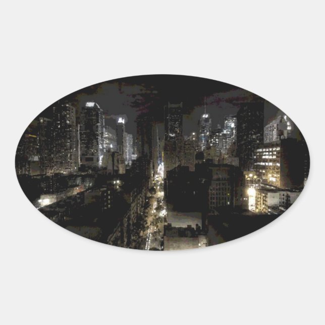 New York Oval Sticker (Vorderseite)