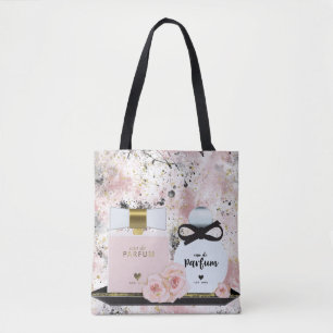 New York Parfümflaschen Gold & Blush Rosa Rosen Tasche