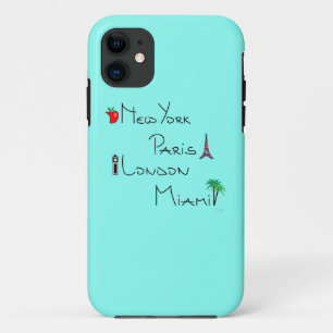 New York, Paris, London, Miami iPhone 11 Hülle