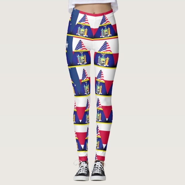 New York Patriotic Flag Fun Leggings (Vorderseite)